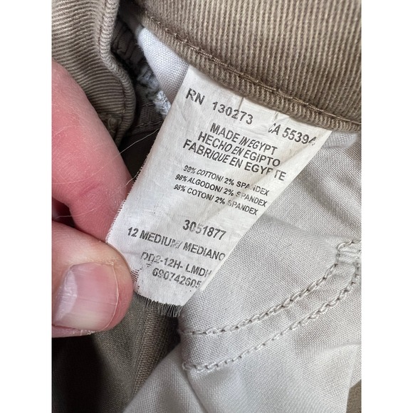 Lee Relaxed Fit At The Waist Women Khaki Straight Leg Pants Size 12 Medium - Picture 6 of 10